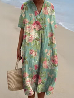 Dark Blue Floral Print