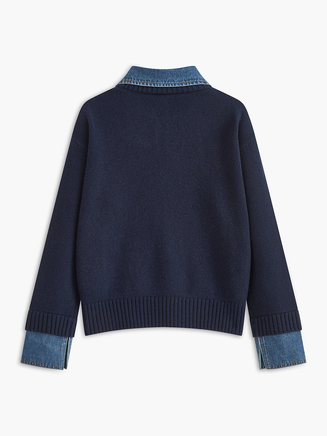 Flattering fit women's lapel sweater, a 2-in-1 versatile design for effortless casual and elegant style.