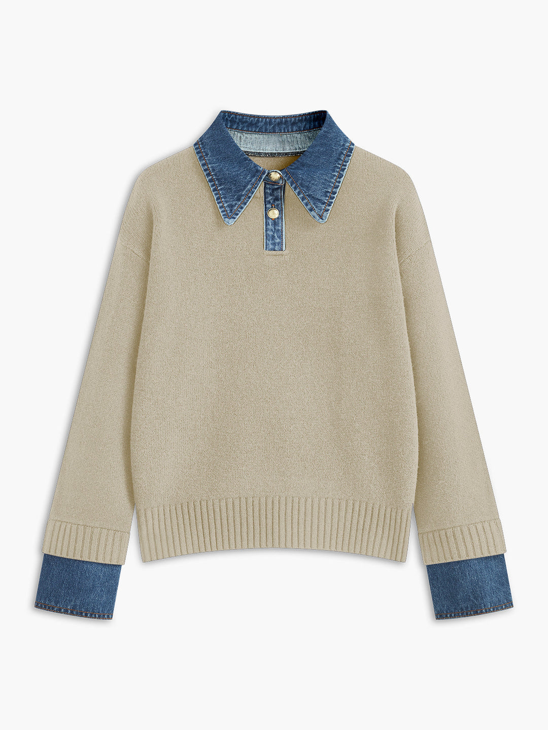 Women's versatile lapel sweater, a flattering 2-in-1 layering piece for elegant casual and professional looks.