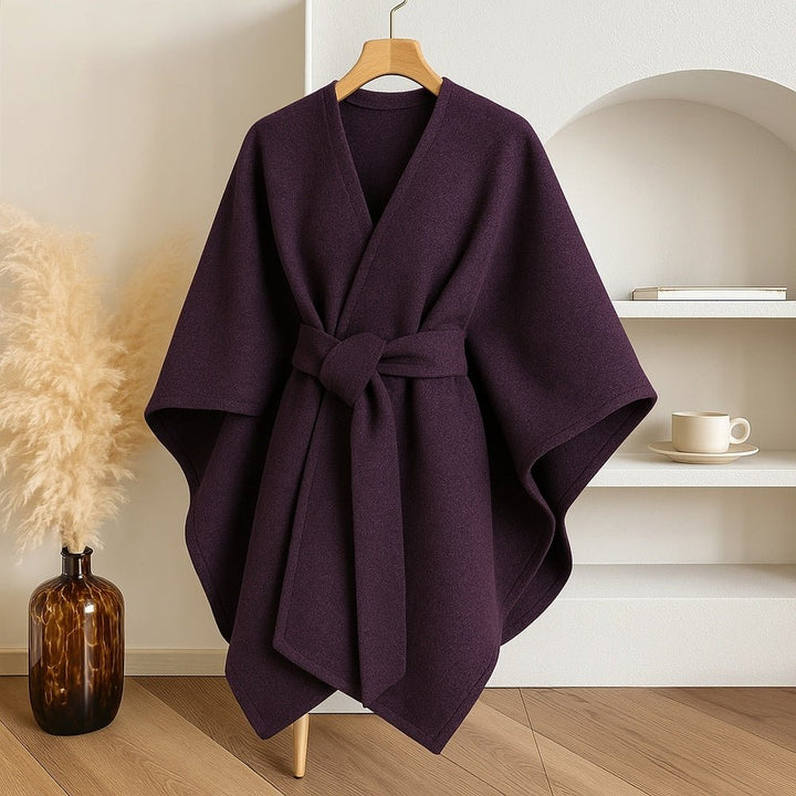 Versatile women's fashion poncho, functions as a stylish scarf & coat wrap, perfect for all-season comfort.