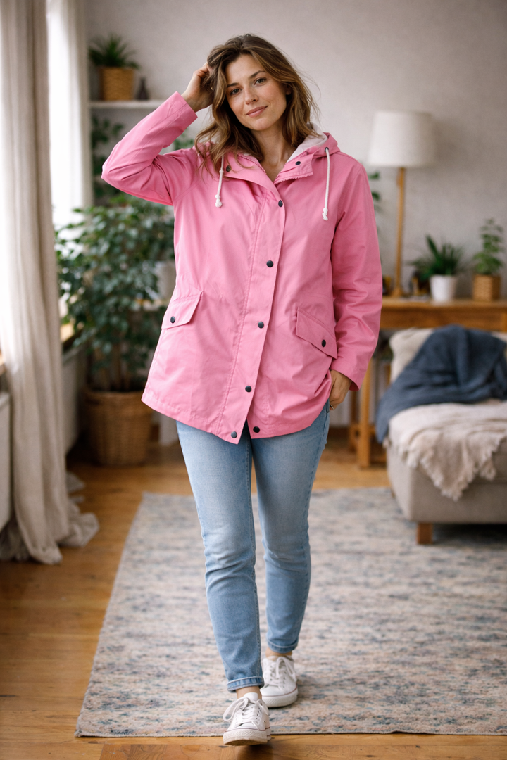 Women's versatile all-weather hooded jacket, perfect for transitional seasons.