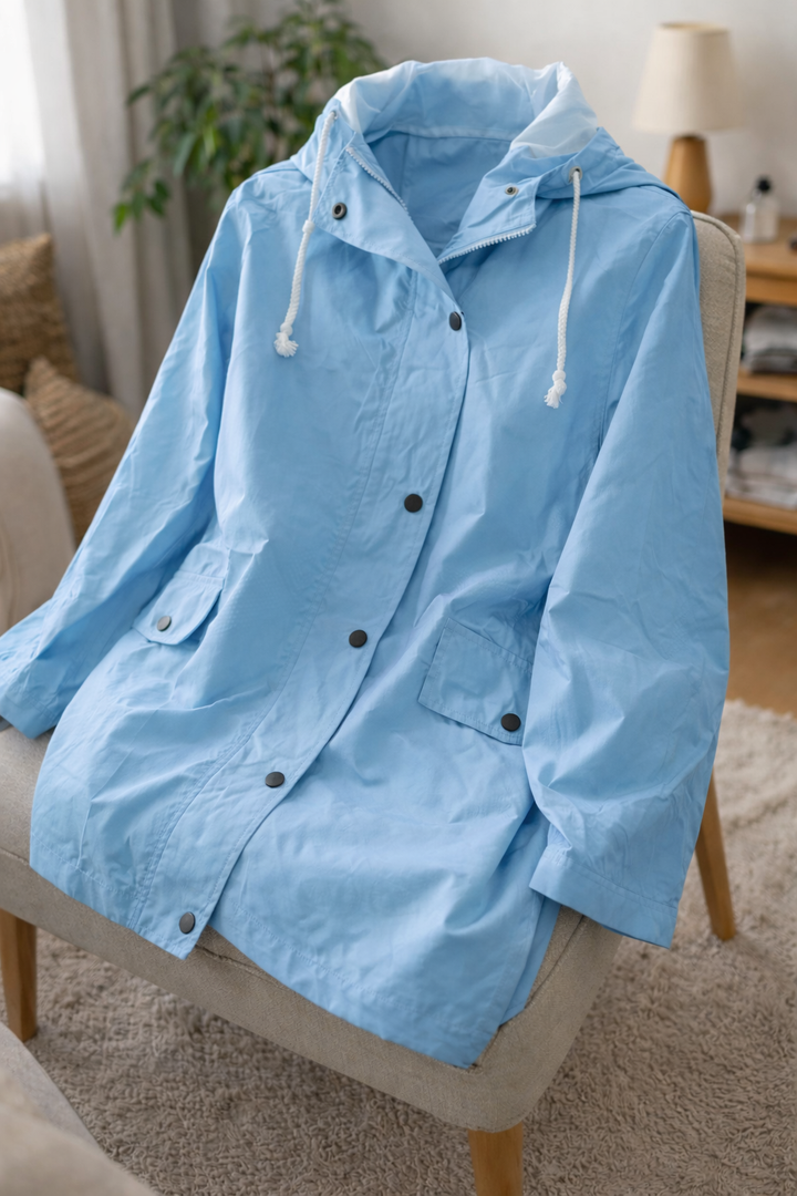 Women's all-weather hooded jacket, lightweight outerwear perfect for autumn & winter fashion.