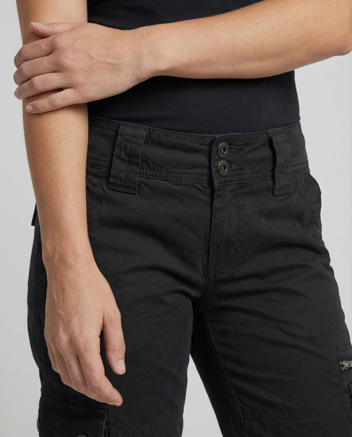 Adventure-ready women's cargo pants with spacious pockets, perfect for exploration.