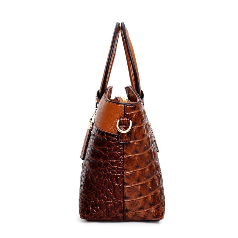 Sophisticated women's croc embossed shoulder bag, a stylish and versatile accessory.