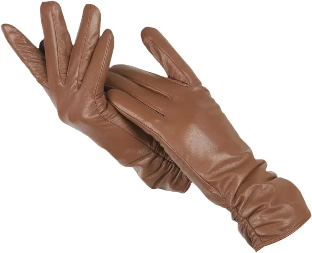 Fashionable women's gloves for winter, providing warmth and stylish comfort in cold weather.