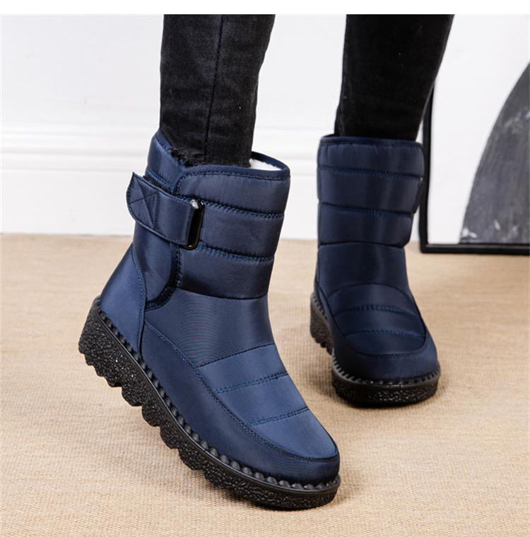 Insulated women's waterproof winter boots with padded comfort, designed for cold weather warmth.