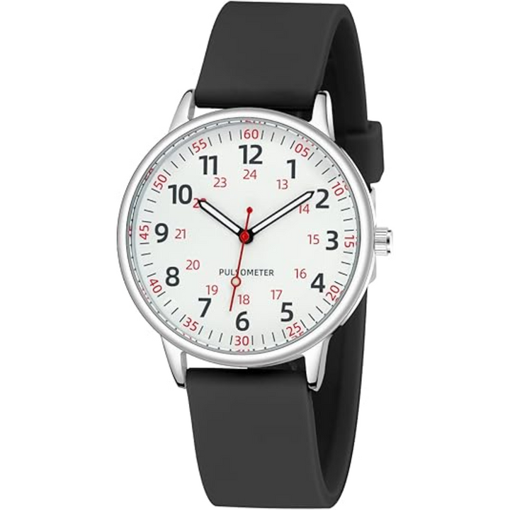 Women's waterproof healthcare watch, featuring a comfortable & easy-to-clean silicone band for nurses.
