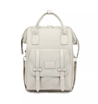 Women's waterproof nylon diaper backpack bag for baby essentials, stylish and practical mom bag.
