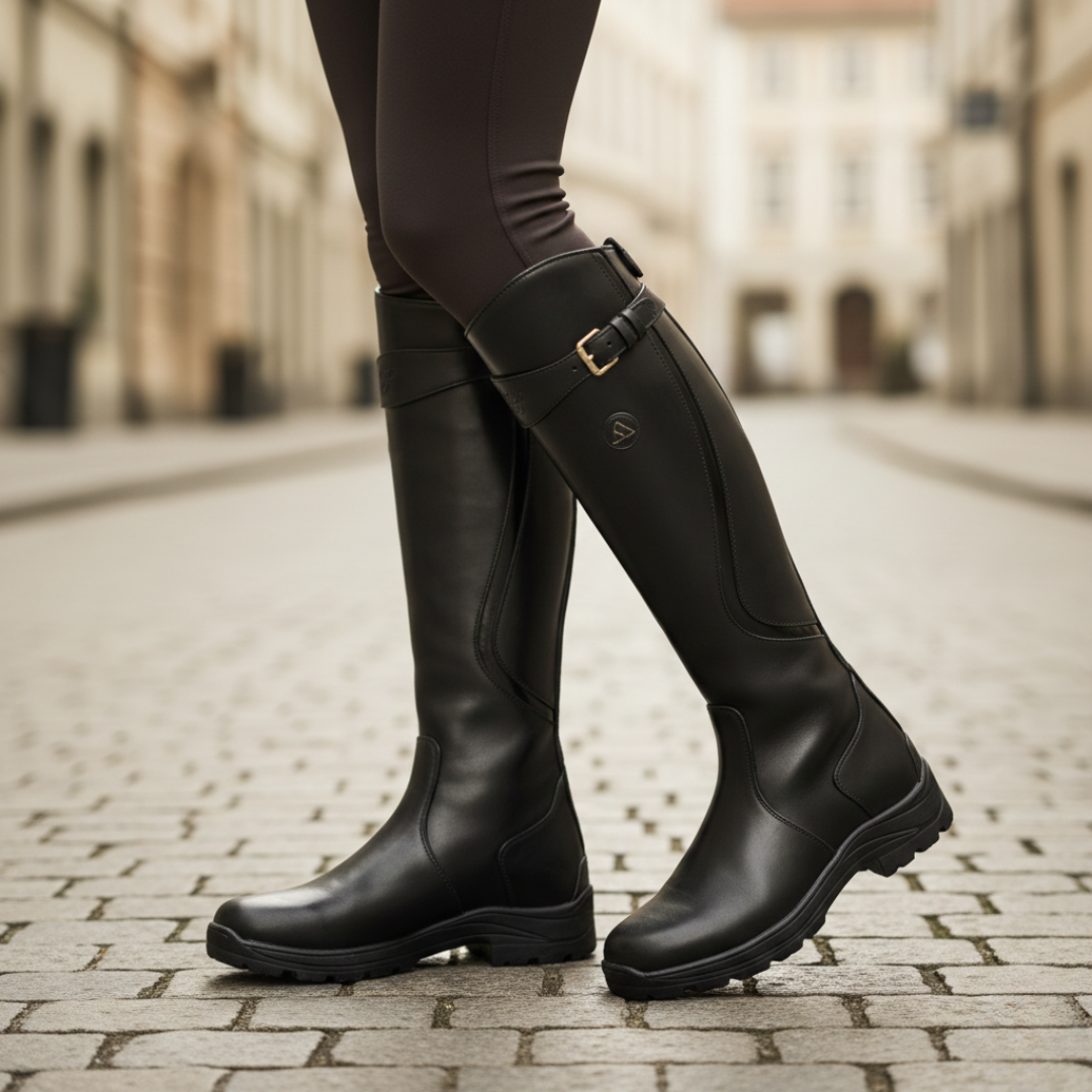 Warm & stylish women's waterproof knee-high boots, orthopedic comfort, and adjustable calf.