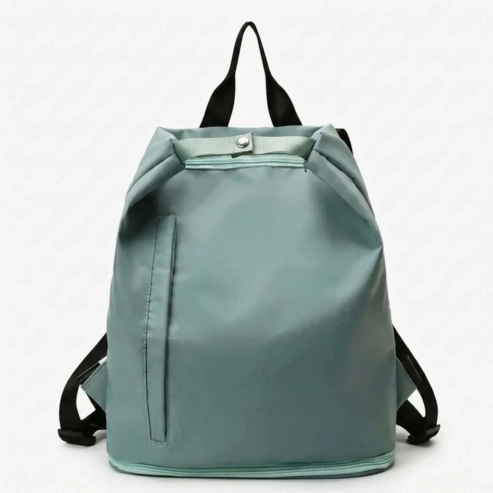 Women's wet dry backpack for sports & gym. Features multiple compartments for organized travel & fitness essentials.