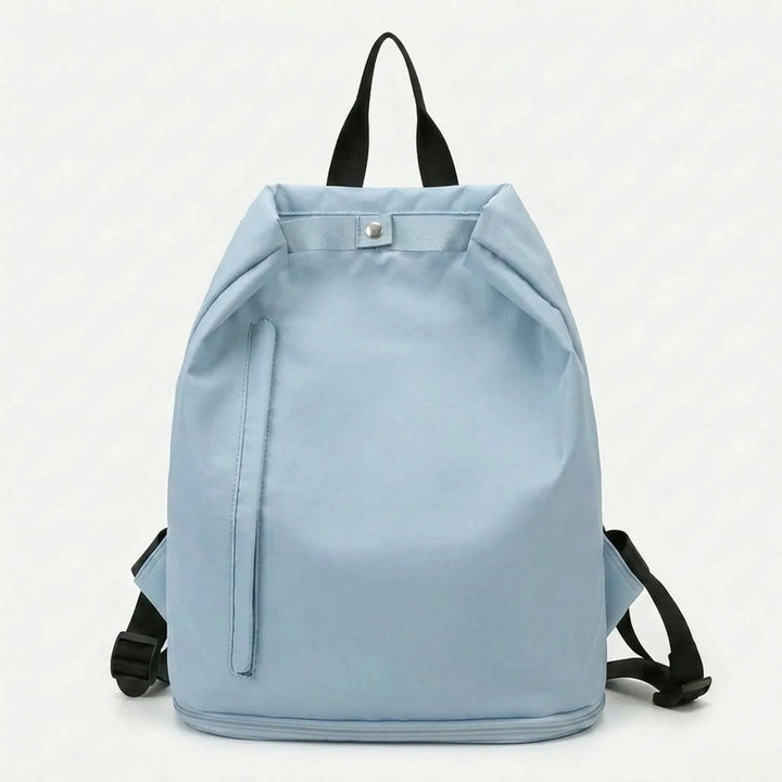 Active women's wet dry gym & travel backpack. Durable polyester bag for fitness, swimming, and daily sports activities.