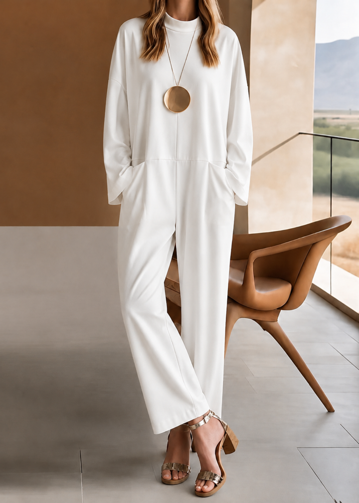 Women's white wide leg short sleeve jumpsuit, perfect for casual summer wear, brunch, or vacation chic style.