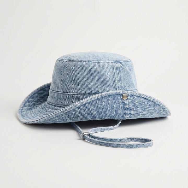 Casual women's bucket hat with a wide brim, great for outdoor adventures, gardening & sun protection.