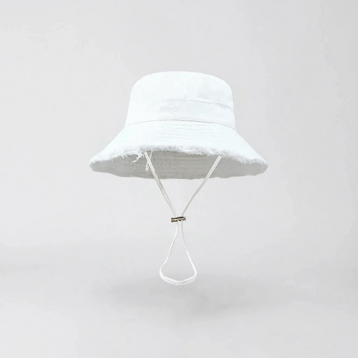 Lightweight women's outdoor hat with wide brim, a practical and chic summer accessory.