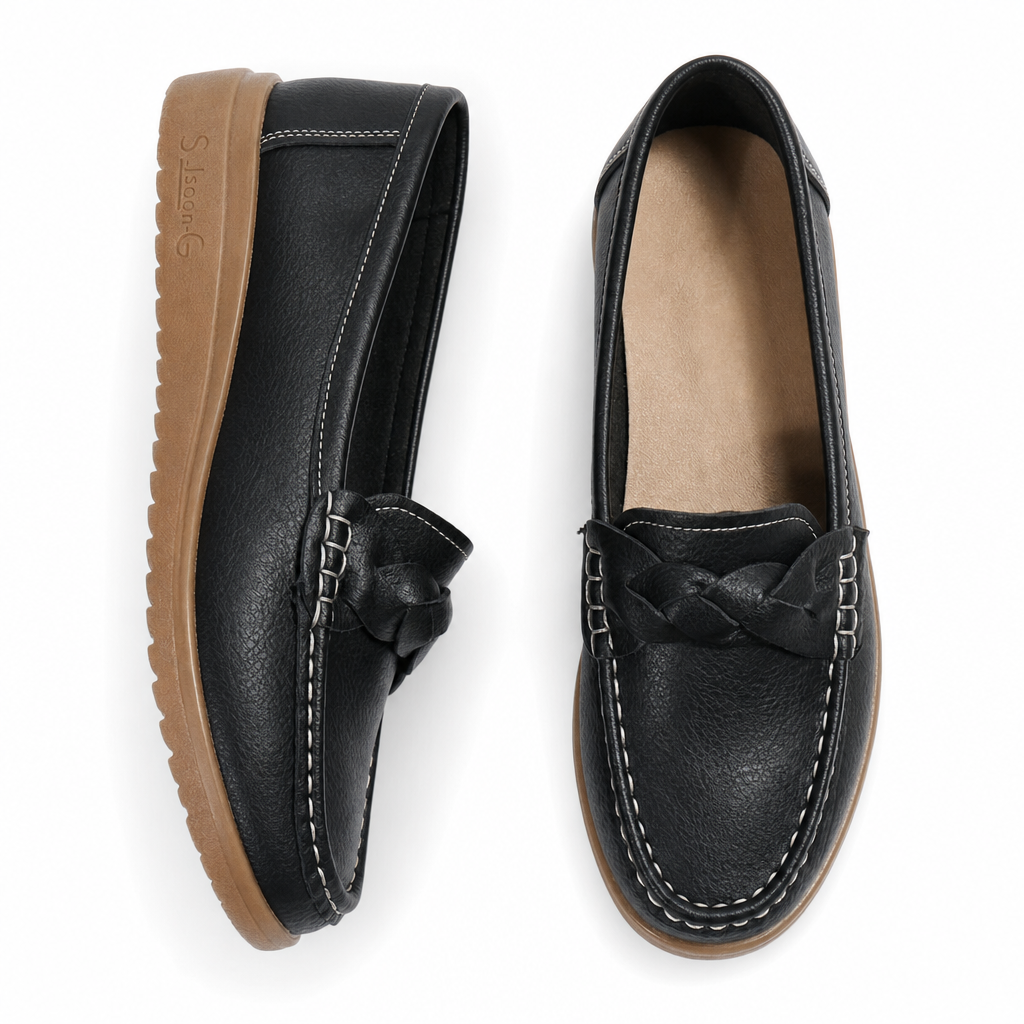 Comfortable wide fit orthopedic loafers for women, perfect for casual styling.