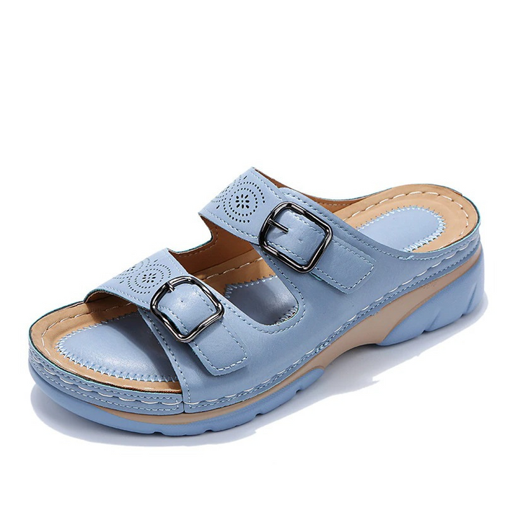 Women's wide fit orthopedic sandals with arch support for comfort & foot pain relief.