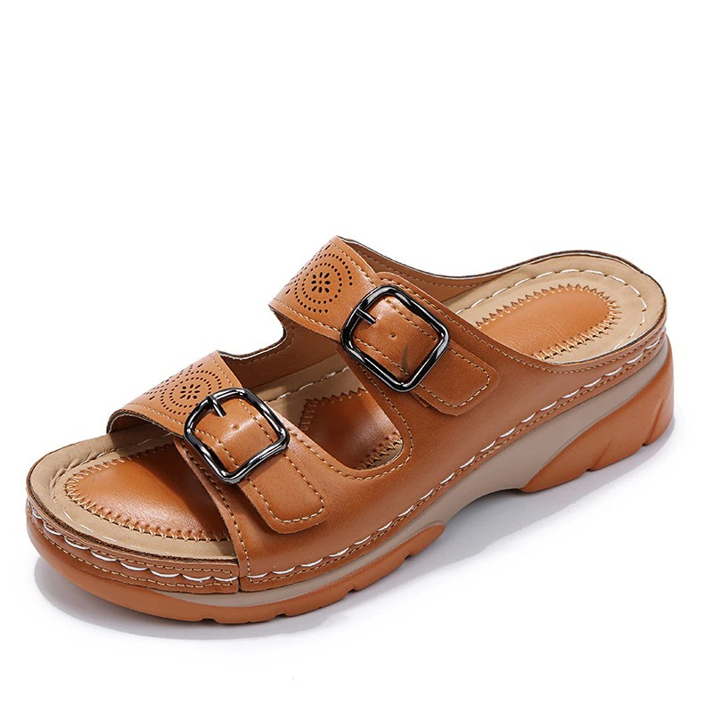 Lightweight women's wide fit orthopedic sandals with excellent arch support for summer walking.