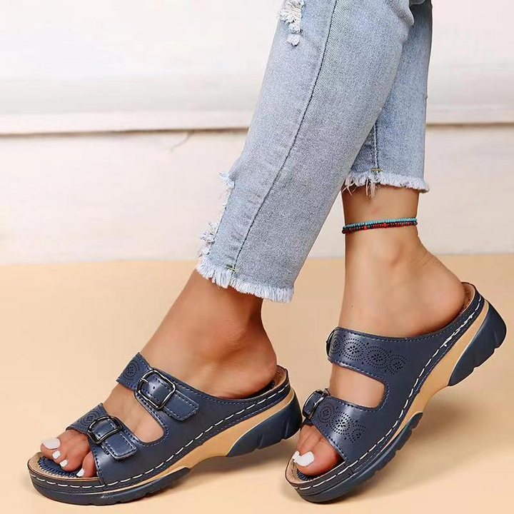Healthy walking women's wide fit orthopedic sandals with arch support for superior comfort.