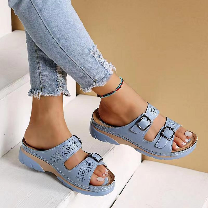 Summer-ready women's wide fit orthopedic sandals, providing arch support & foot pain relief.