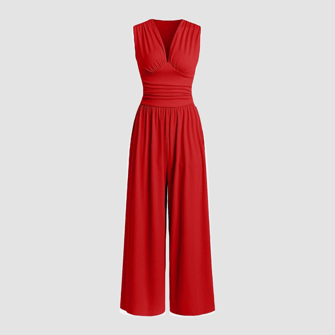 Women's wide-leg sleeveless jumpsuit in a relaxed fit for elegant, effortless style.