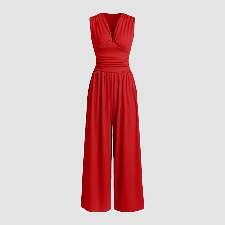 Women's wide-leg sleeveless jumpsuit in a relaxed fit for elegant, effortless style.
