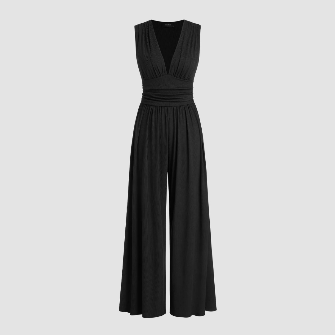 Comfortable women's wide-leg jumpsuit, perfect for versatile casual chic or an evening outfit.