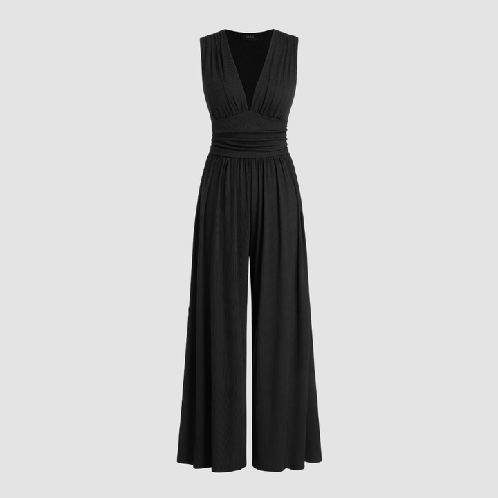 Comfortable women's wide-leg jumpsuit, perfect for versatile casual chic or an evening outfit.