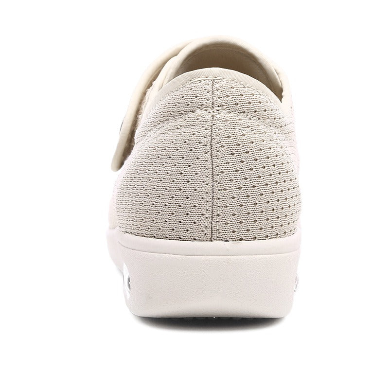 Comfortable walking shoes for women. Wide orthopedic fit, adjustable for diabetic foot health and support.