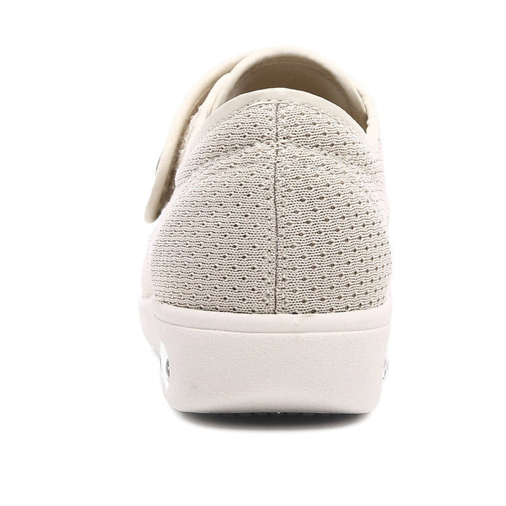 Comfortable walking shoes for women. Wide orthopedic fit, adjustable for diabetic foot health and support.