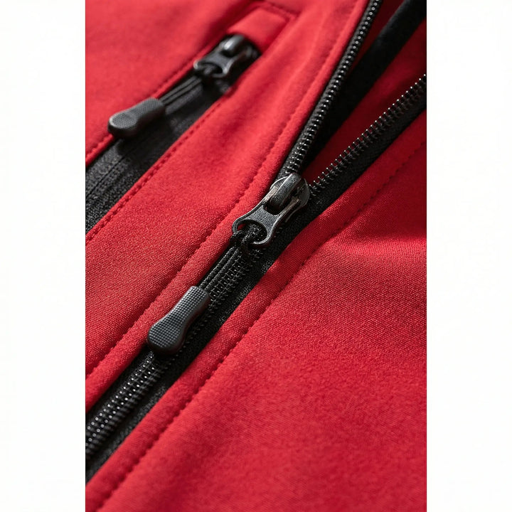 Full zip women's windproof softshell jacket with practical pockets & hood, great for hiking & active use.