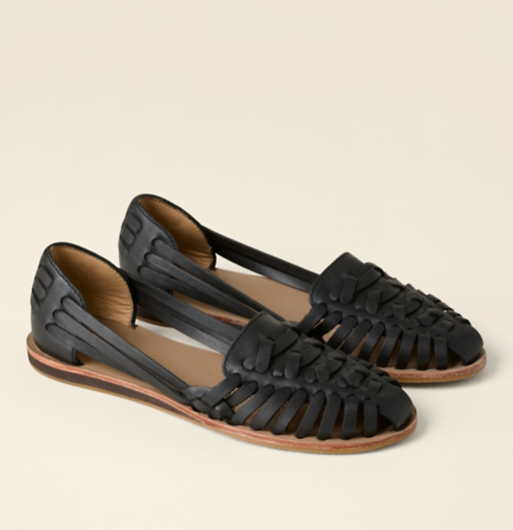 Casual women's woven flat sandals with buckle closure. Great everyday footwear for warm spring and summer days.