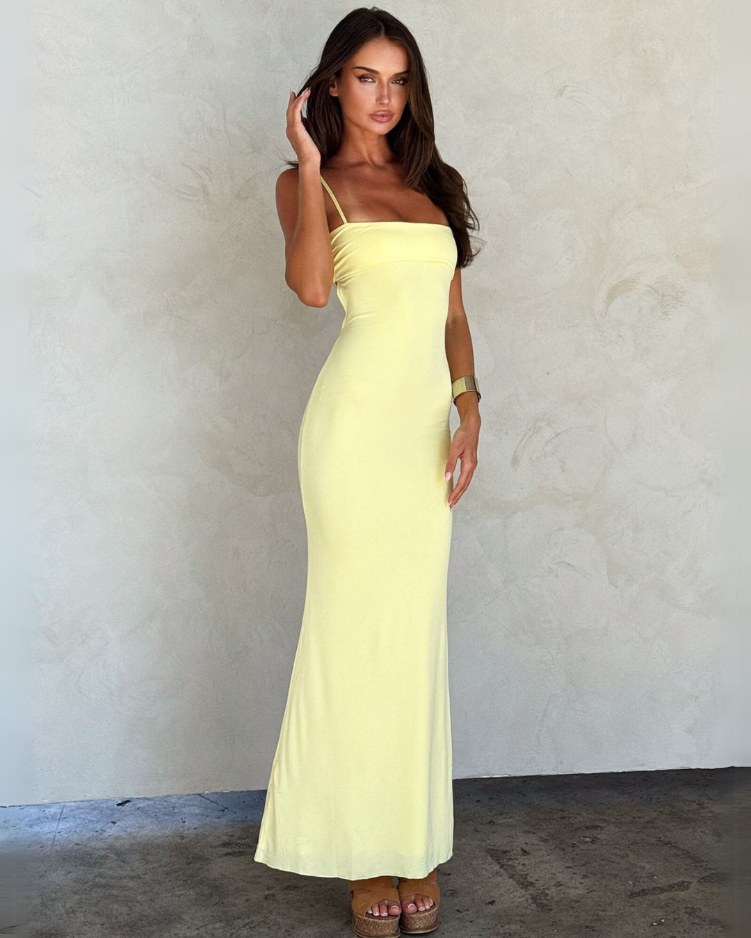 Women's Zest Hour Backless Maxi Gown, elegant for evening wear & special occasions.