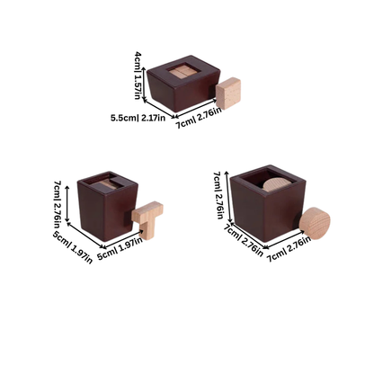 Interlocking wooden brain teaser puzzle, ideal for spatial thinking & stress relief in kids & adults