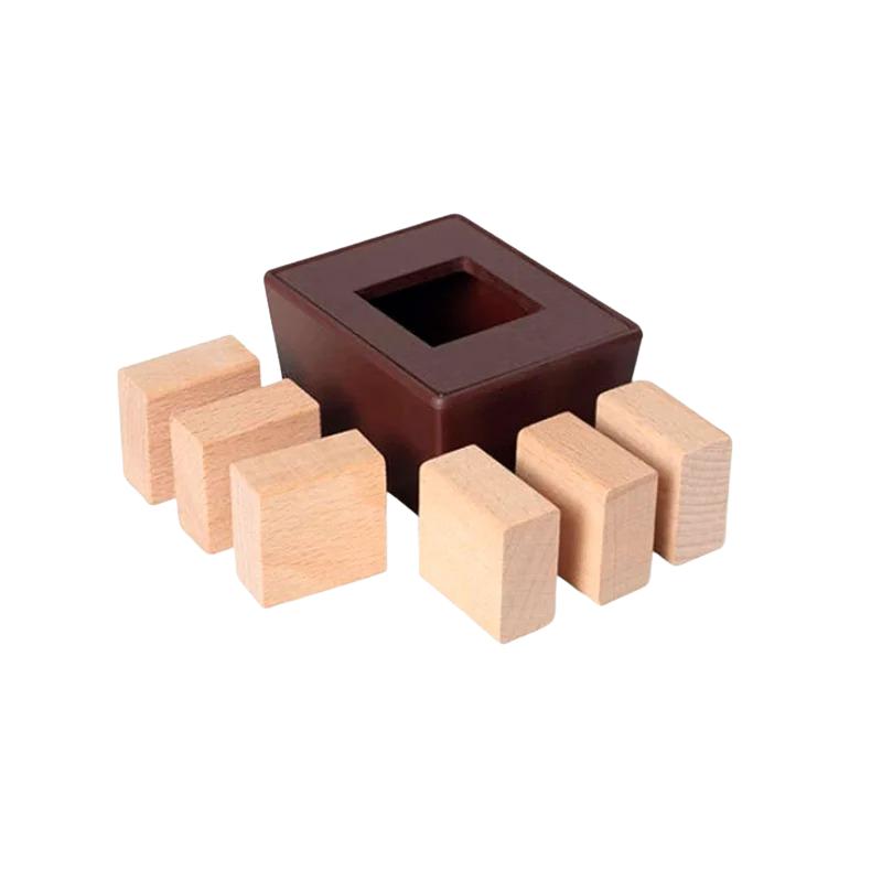 Complex wooden block puzzle promoting logic skills development and cognitive growth for all ages