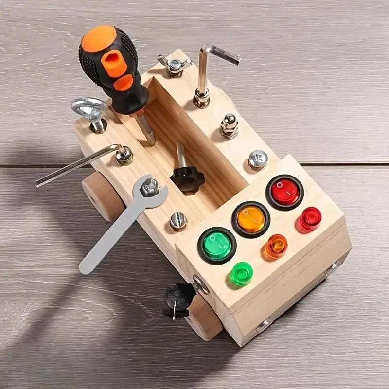 Educational wooden learning toy for toddlers, promoting problem-solving and cognitive growth.