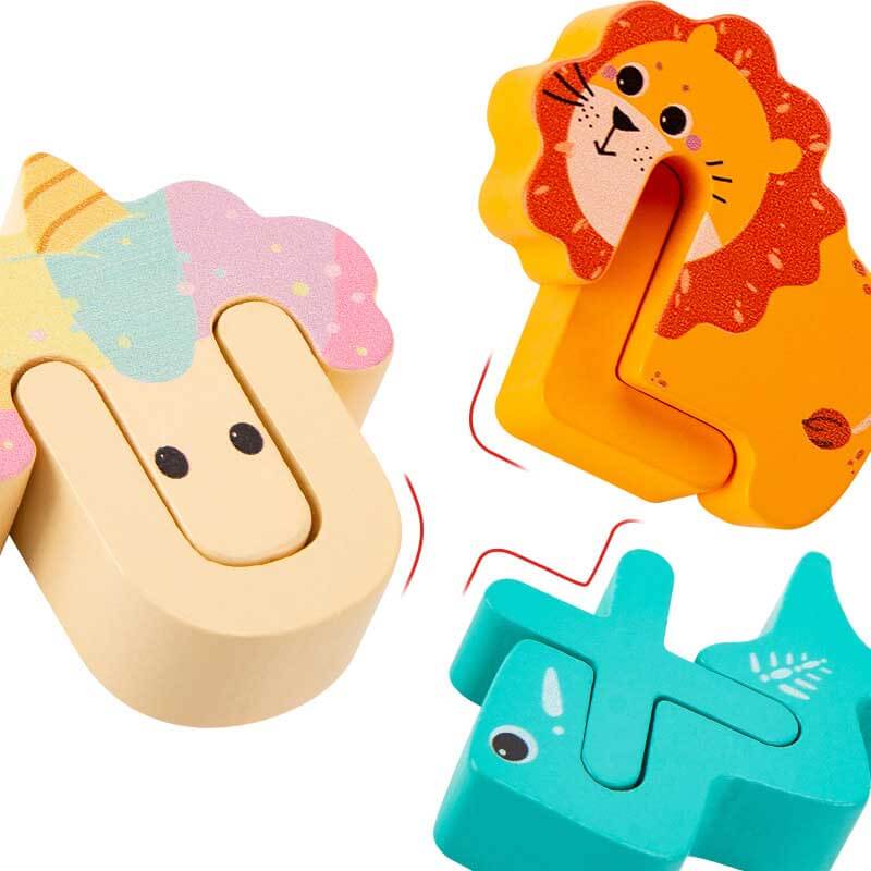 Educational wooden animal alphabet puzzle, a vibrant toy for toddler activities & early learning