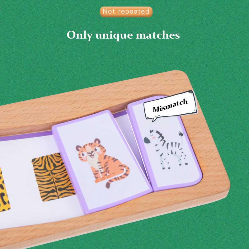 Preschool educational wooden puzzle with animal and fruit shapes, developmental toy