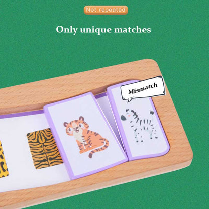 Preschool educational wooden puzzle with animal and fruit shapes, developmental toy