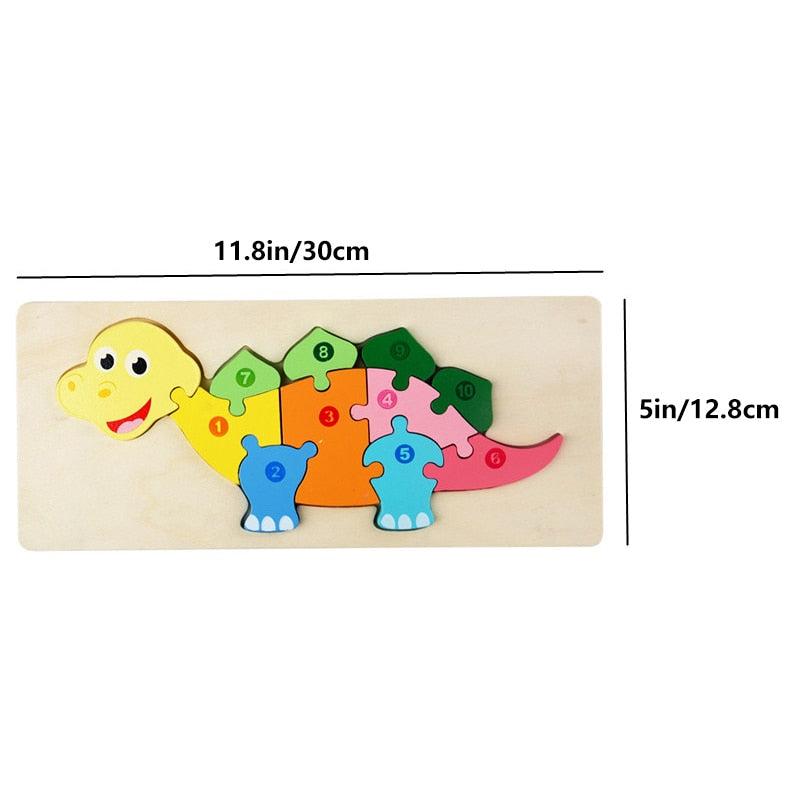 Educational wooden toy: animal and number matching puzzle, perfect for preschool cognitive development