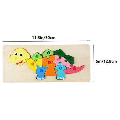 Educational wooden toy: animal and number matching puzzle, perfect for preschool cognitive development
