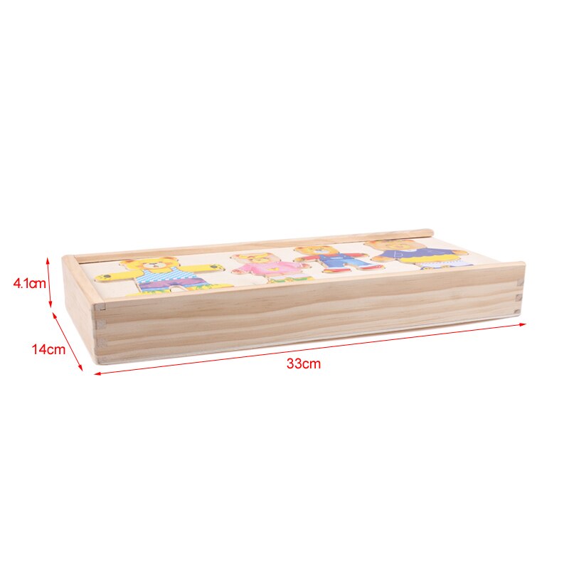 Preschool educational wooden bear puzzle, promoting imaginative play.