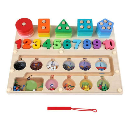 Wooden puzzle toy for children, counting and color sorting, educational preschool gift