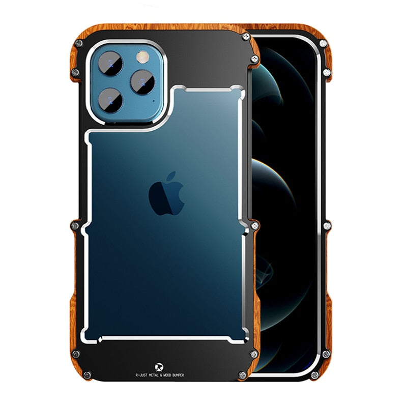 Eco-friendly Arbori wooden iPhone case, shockproof protection for your device with a natural aesthetic.