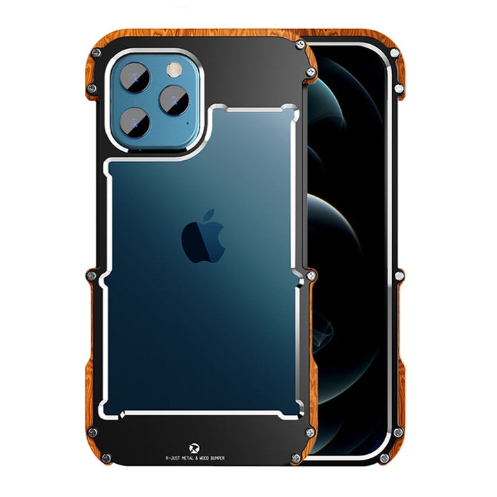 Eco-friendly Arbori wooden iPhone case, shockproof protection for your device with a natural aesthetic.