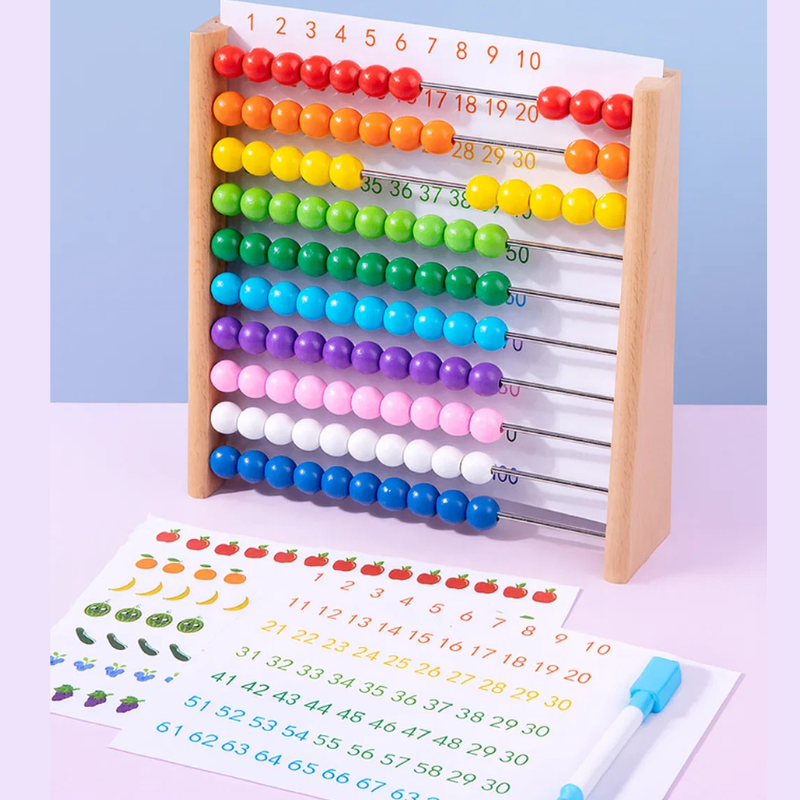 Colorful wooden abacus, an engaging educational toy for children's math and counting development.