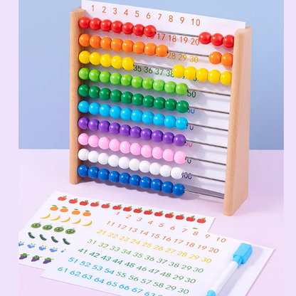 Colorful wooden abacus, an engaging educational toy for children's math and counting development.
