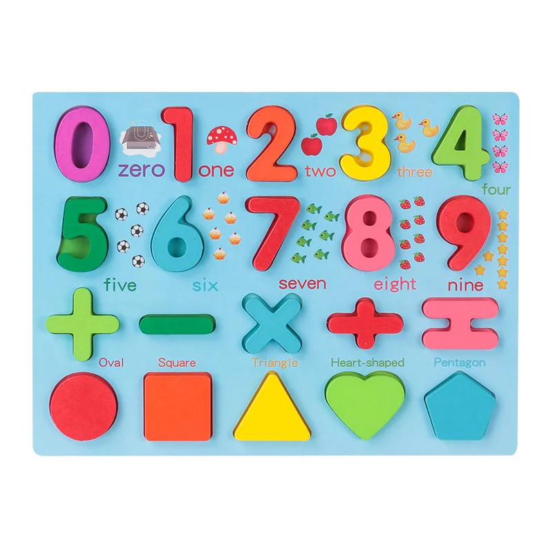 Educational wooden board, a Montessori-inspired toy for kids to practice letter and number recognition