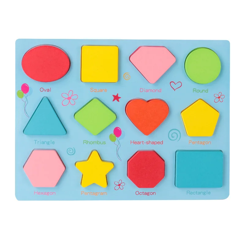 Montessori wooden toy for preschool children, featuring alphabet, numbers, and shape sorters for early education