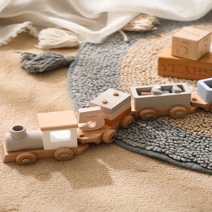 Complete wooden playtime train set layout, a great gift for kids to enjoy imaginative play and learning.
