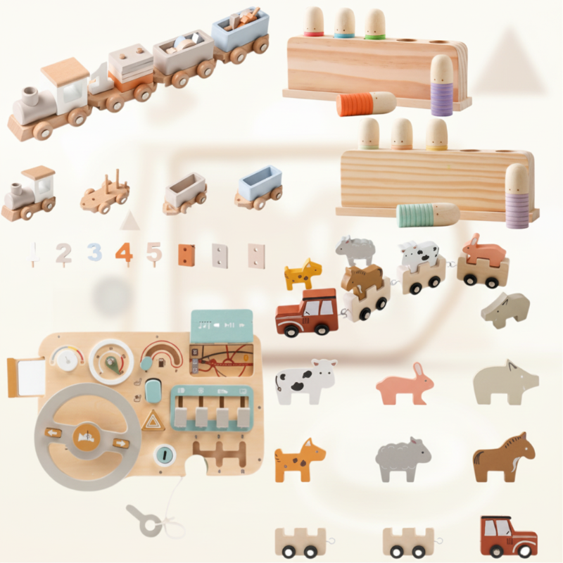 Preschool wooden sensory toy, durable & safe for toddlers, promoting educational play.